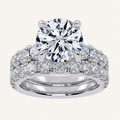 5.04CT Round Cut Certified Lab Grown Diamond Hidden Halo Bridal Set