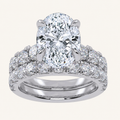 5.04CT Oval Cut Certified Lab Grown Diamond Hidden Halo Bridal Set