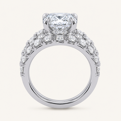 5.04CT Oval Cut Certified Lab Grown Diamond Hidden Halo Bridal Set