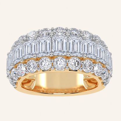 5CT Emerald Cut Certified Lab Grown Diamond Men's Cluster Ring