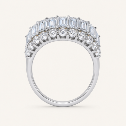 5CT Emerald Cut Certified Lab Grown Diamond Men's Cluster Ring