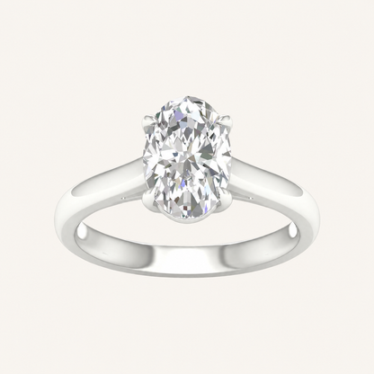 2CT Oval Cut Lab Grown Diamond Solitaire Ring