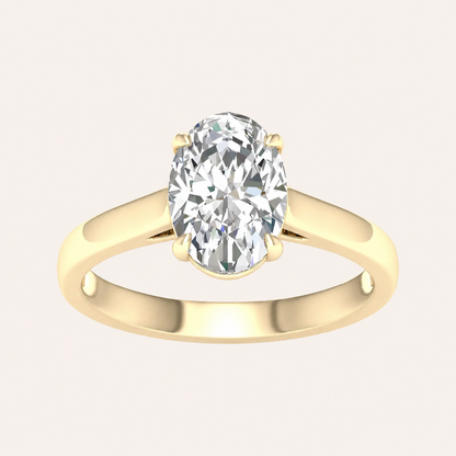 2CT Oval Cut Lab Grown Diamond Solitaire Ring