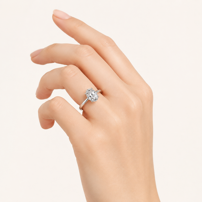 2CT Oval Cut Lab Grown Diamond Solitaire Ring