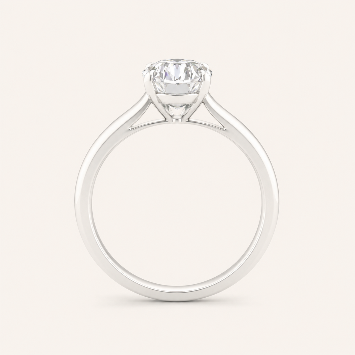 2CT Oval Cut Lab Grown Diamond Solitaire Ring