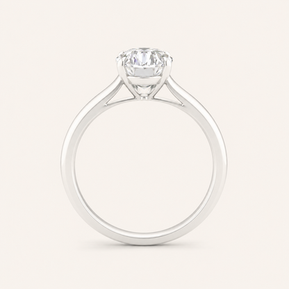 2CT Oval Cut Lab Grown Diamond Solitaire Ring
