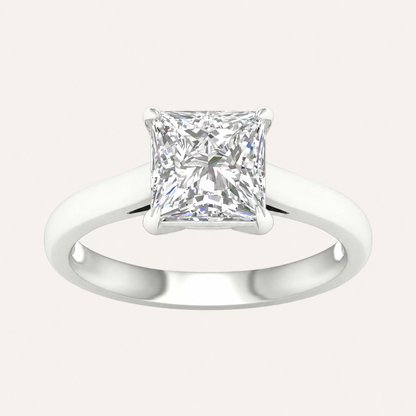 2CT Princess Cut Lab Grown Diamond Solitaire Ring