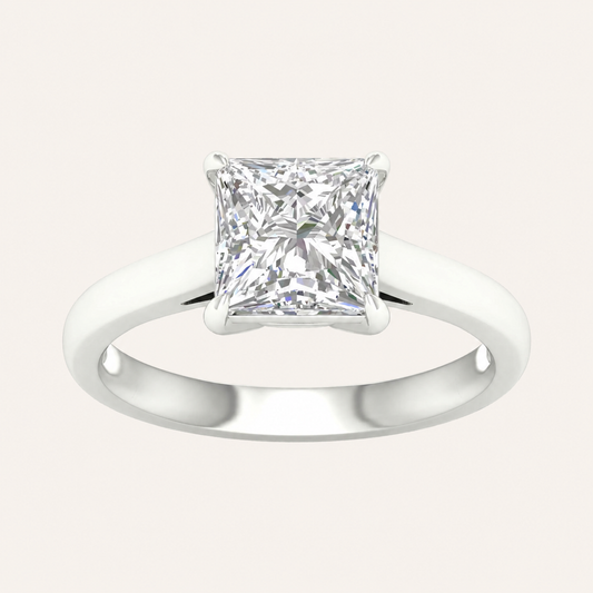 2CT Princess Cut Lab Grown Diamond Solitaire Ring