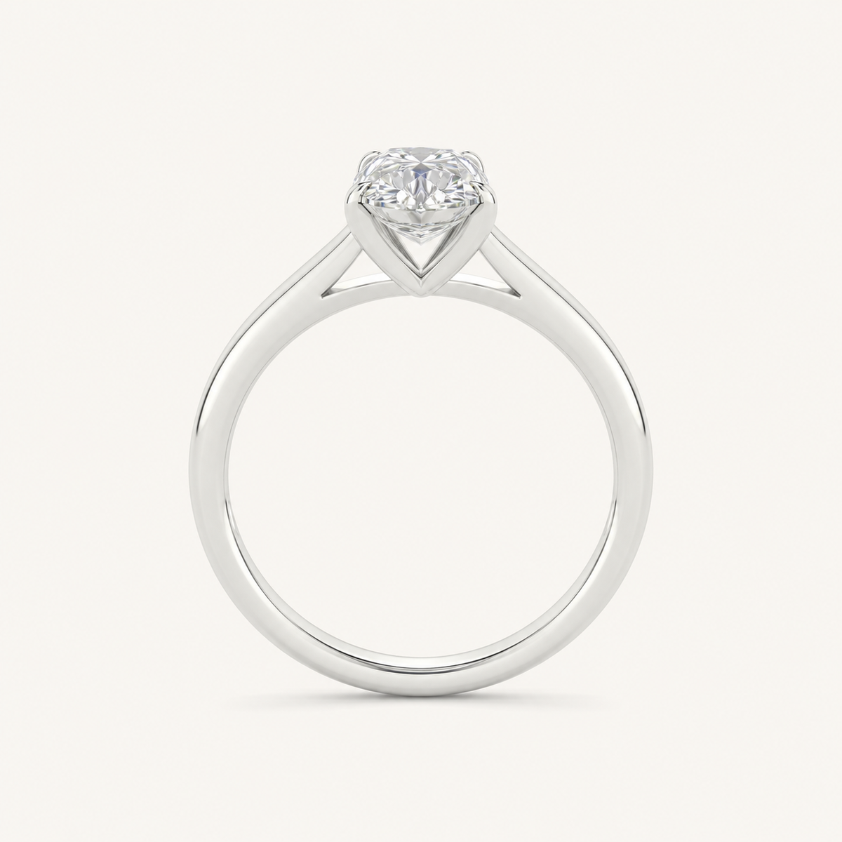 2CT Pear Cut Lab Grown Diamond Solitaire Ring
