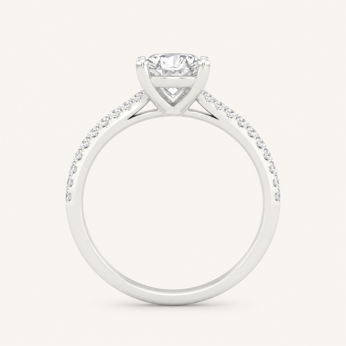 1.25CT Round Cut Lab Grown Diamond Side Stone Ring