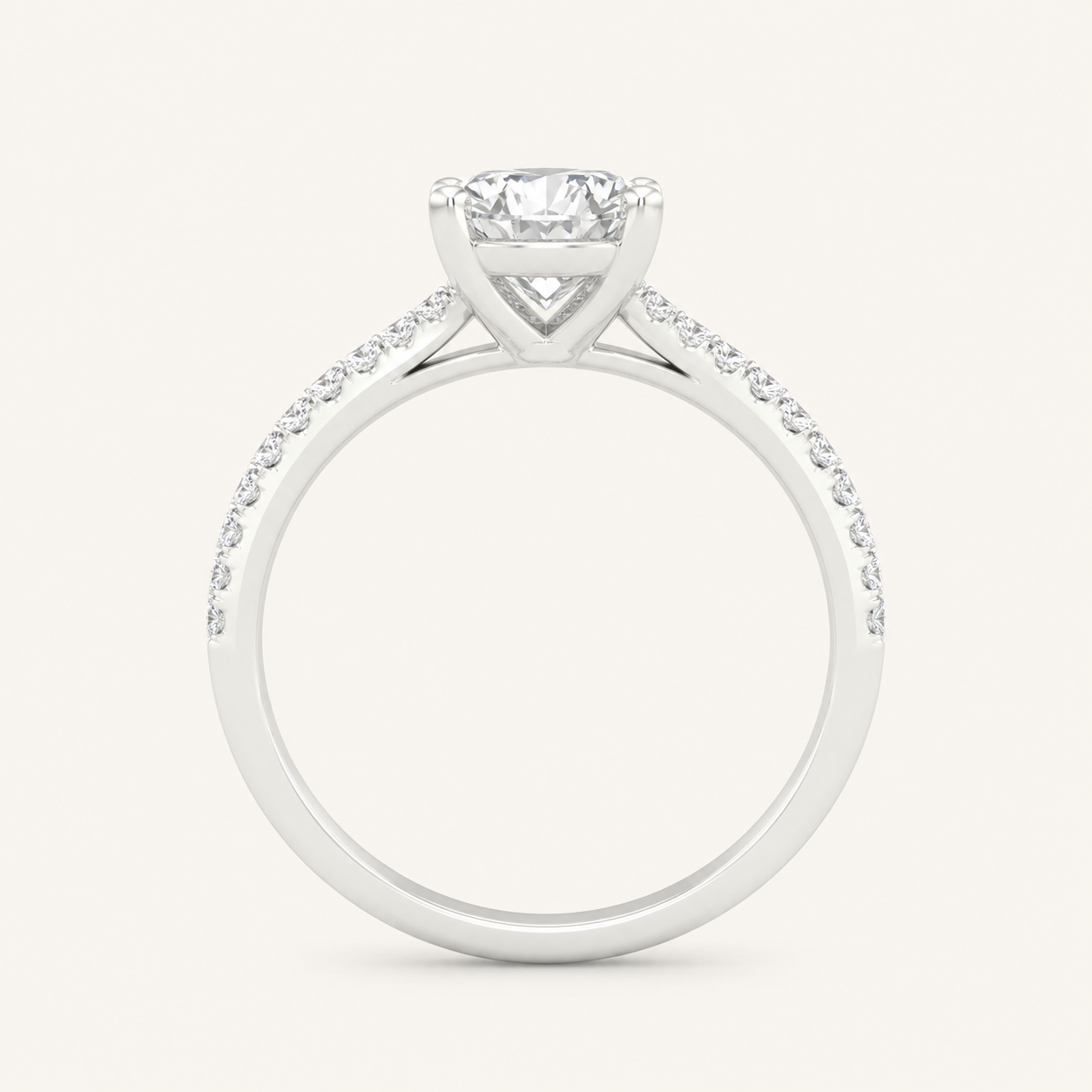 1.25CT Round Cut Lab Grown Diamond Side Stone Ring