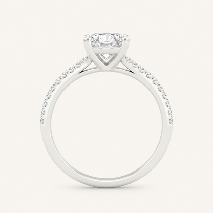 1.25CT Round Cut Lab Grown Diamond Side Stone Ring