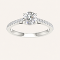 1.25CT Round Cut Lab Grown Diamond Side Stone Ring