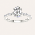 1.25CT Oval Cut Lab Grown Diamond Side Stone Ring
