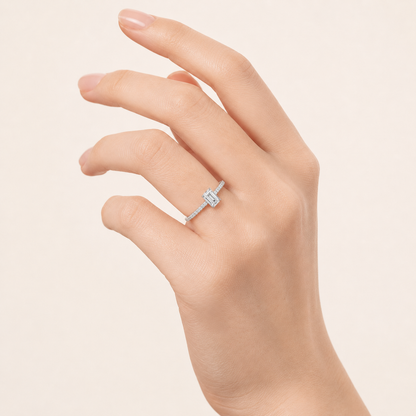 1.25CT Emerald Cut Lab Grown Diamond Solitaire Ring