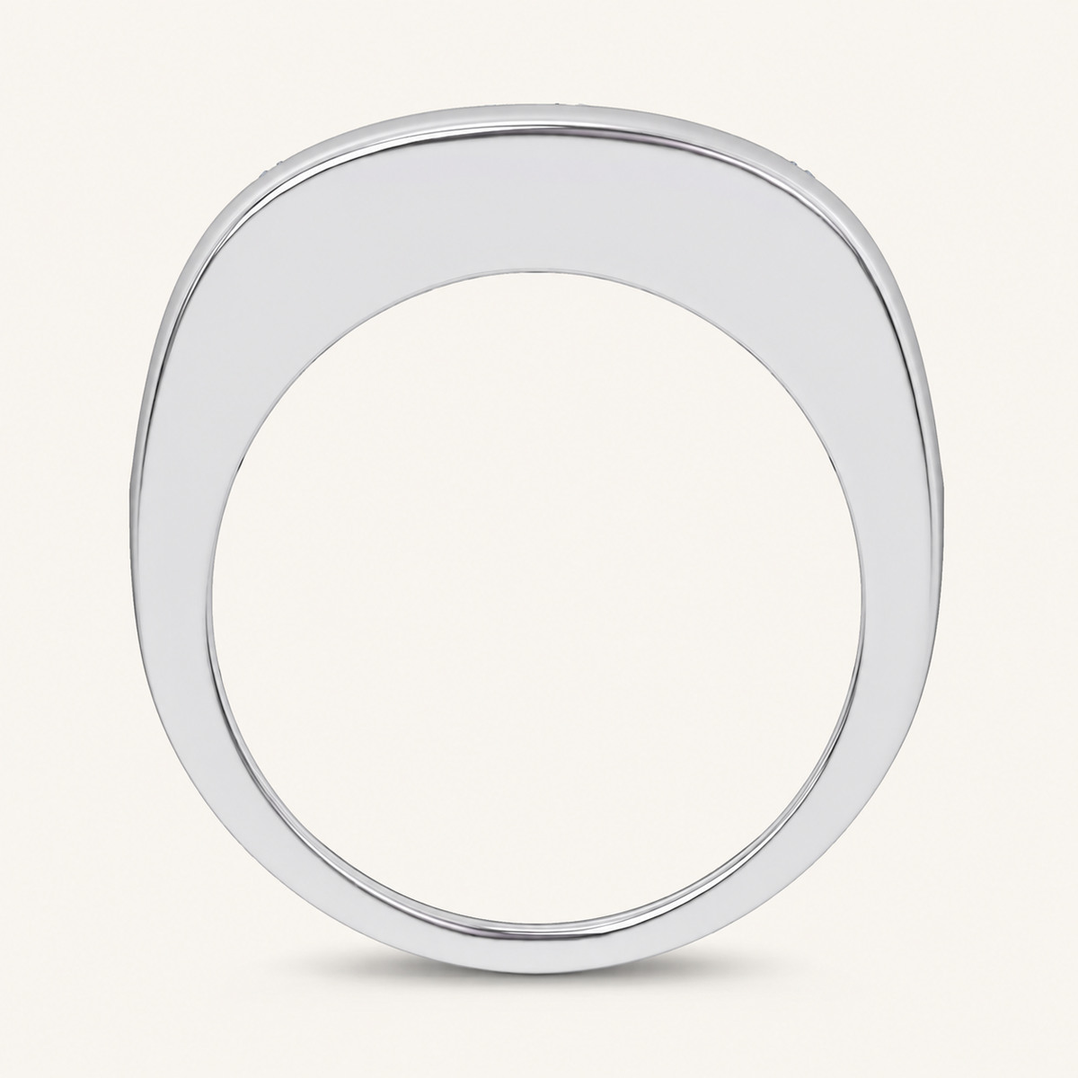 3.2CT Round Cut Certified Lab Grown Diamond Three Stone Men's Ring