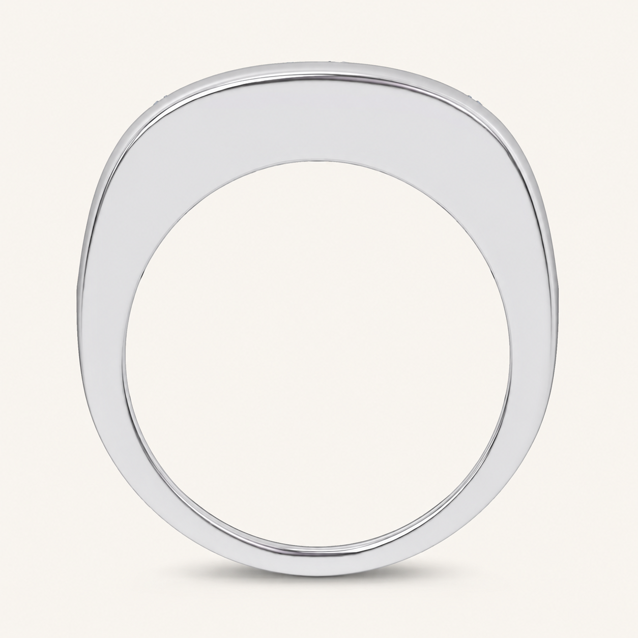 3.2CT Round Cut Certified Lab Grown Diamond Three Stone Men's Ring