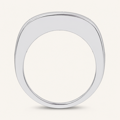 3.2CT Round Cut Certified Lab Grown Diamond Three Stone Men's Ring