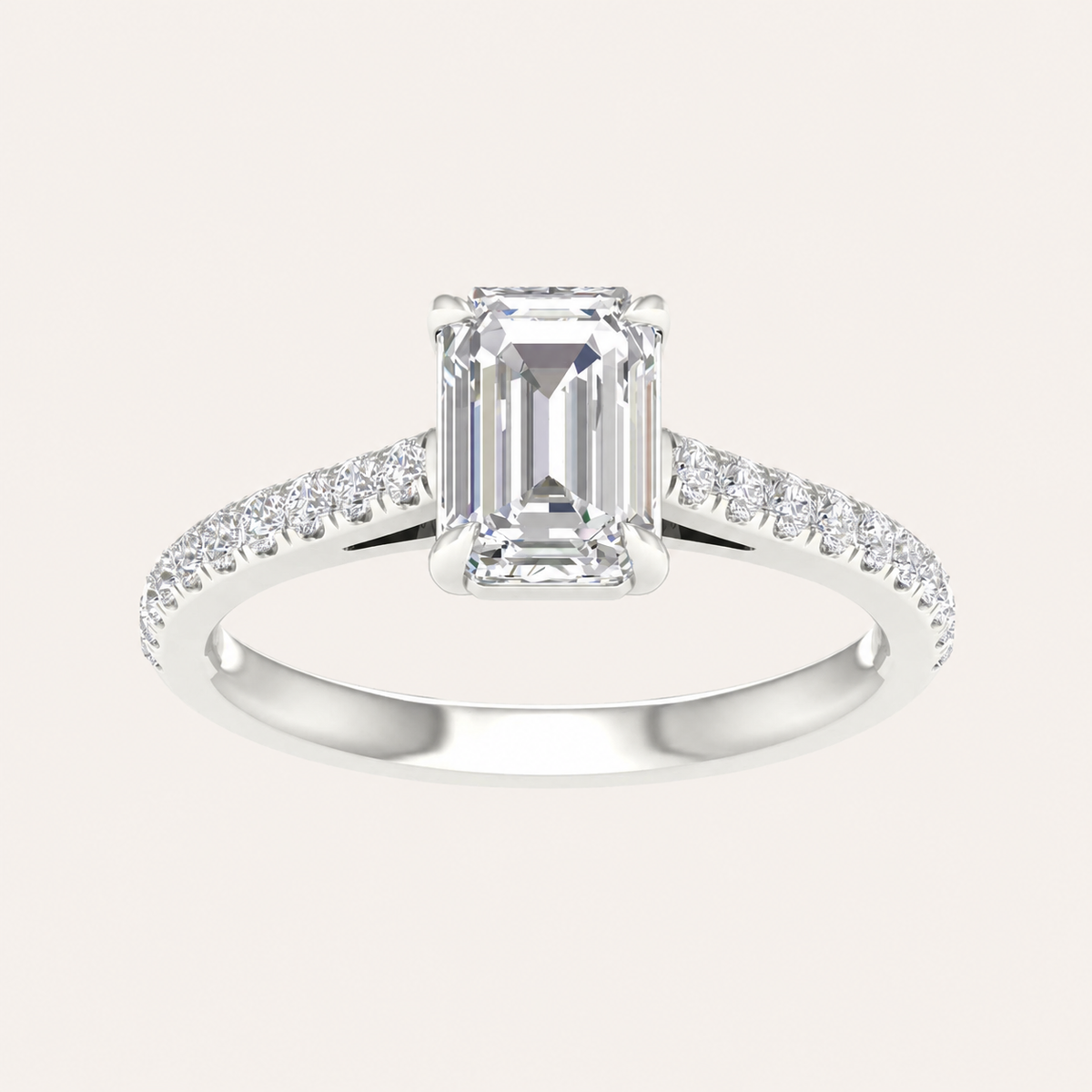 1.25CT Emerald Cut Lab Grown Diamond Solitaire Ring