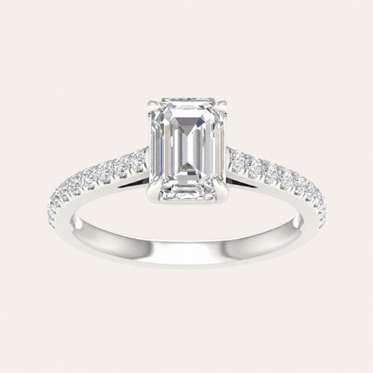 1.25CT Emerald Cut Lab Grown Diamond Solitaire Ring