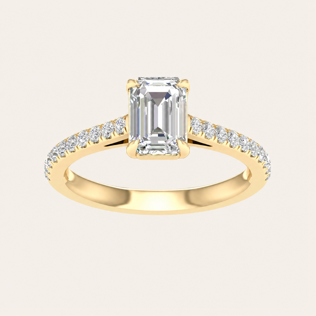 1.25CT Emerald Cut Lab Grown Diamond Solitaire Ring
