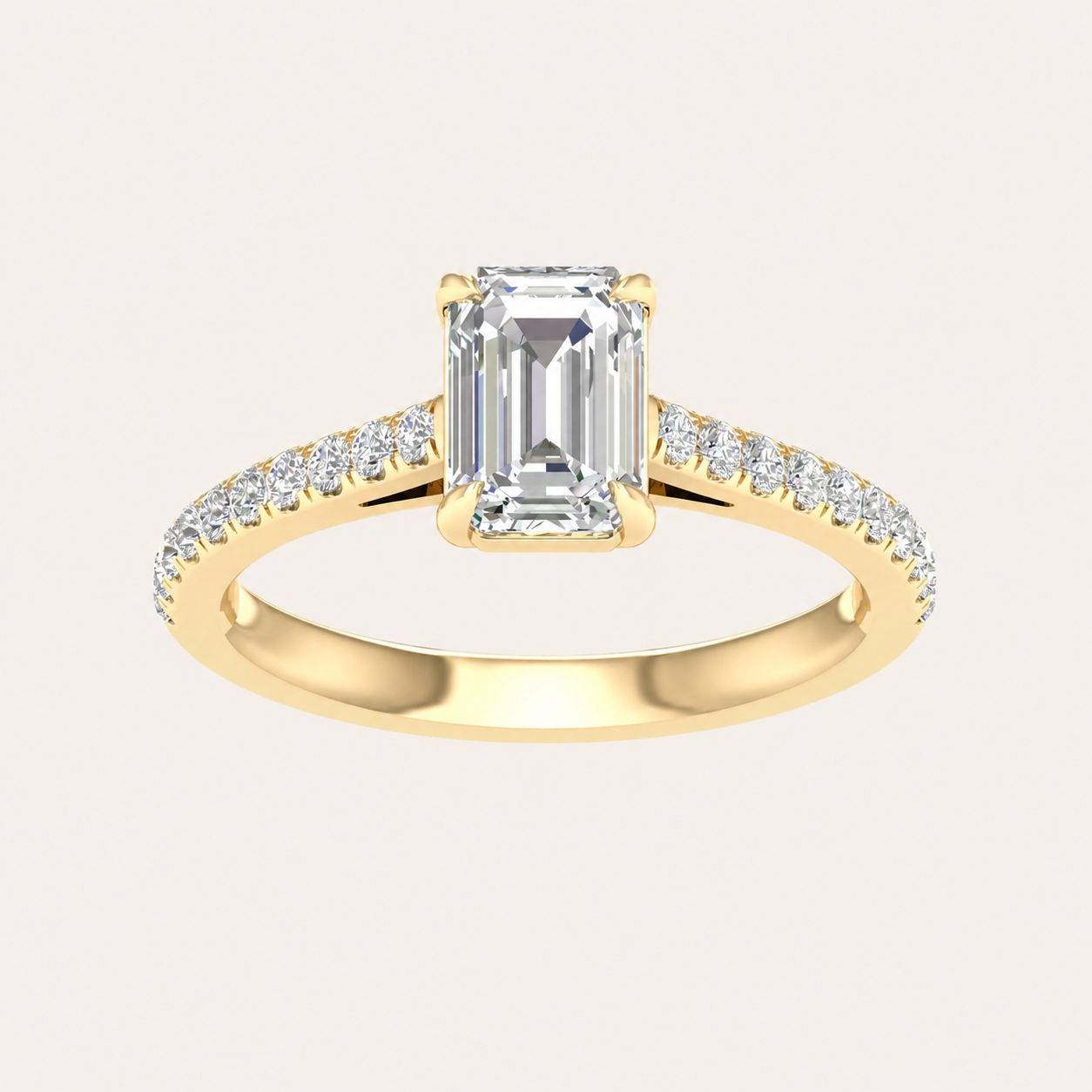 1.25CT Emerald Cut Lab Grown Diamond Solitaire Ring