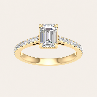 1.25CT Emerald Cut Lab Grown Diamond Solitaire Ring