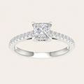1.25CT Princess Cut Lab Grown Diamond Side Stone Ring