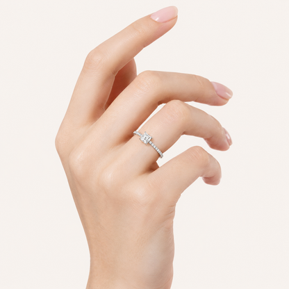1.25CT Princess Cut Lab Grown Diamond Side Stone Ring