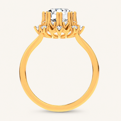 1.74CT Round Cut Lab Diamond Floral Halo Ring