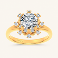 1.74CT Round Cut Lab Diamond Floral Halo Ring