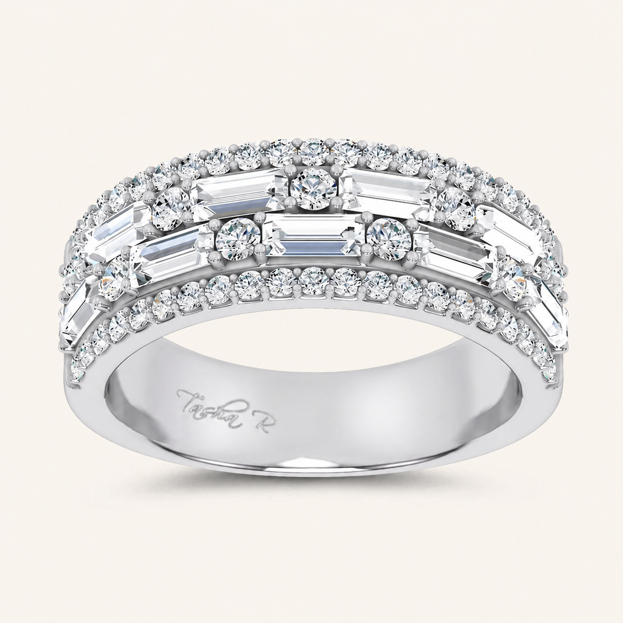 1.25CT Round Cut Certified Lab Grown Diamond Band