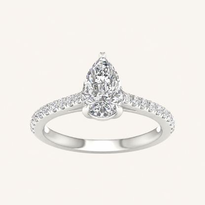 1.25CT Pear Cut Lab Grown Diamond Solitaire Ring