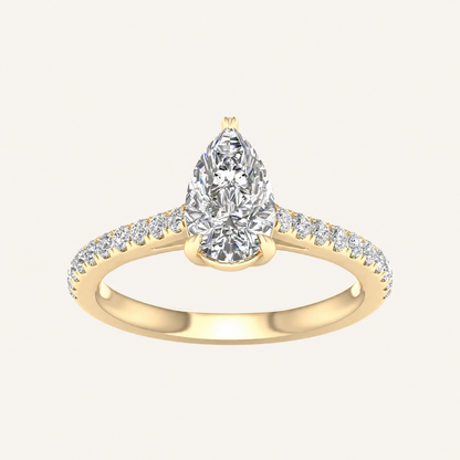 1.25CT Pear Cut Lab Grown Diamond Solitaire Ring