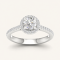 1.25CT Round Cut Lab Grown Diamond Halo Ring