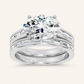 3.57CT Oval Cut Certified Lab Grown Diamond Bridal Set
