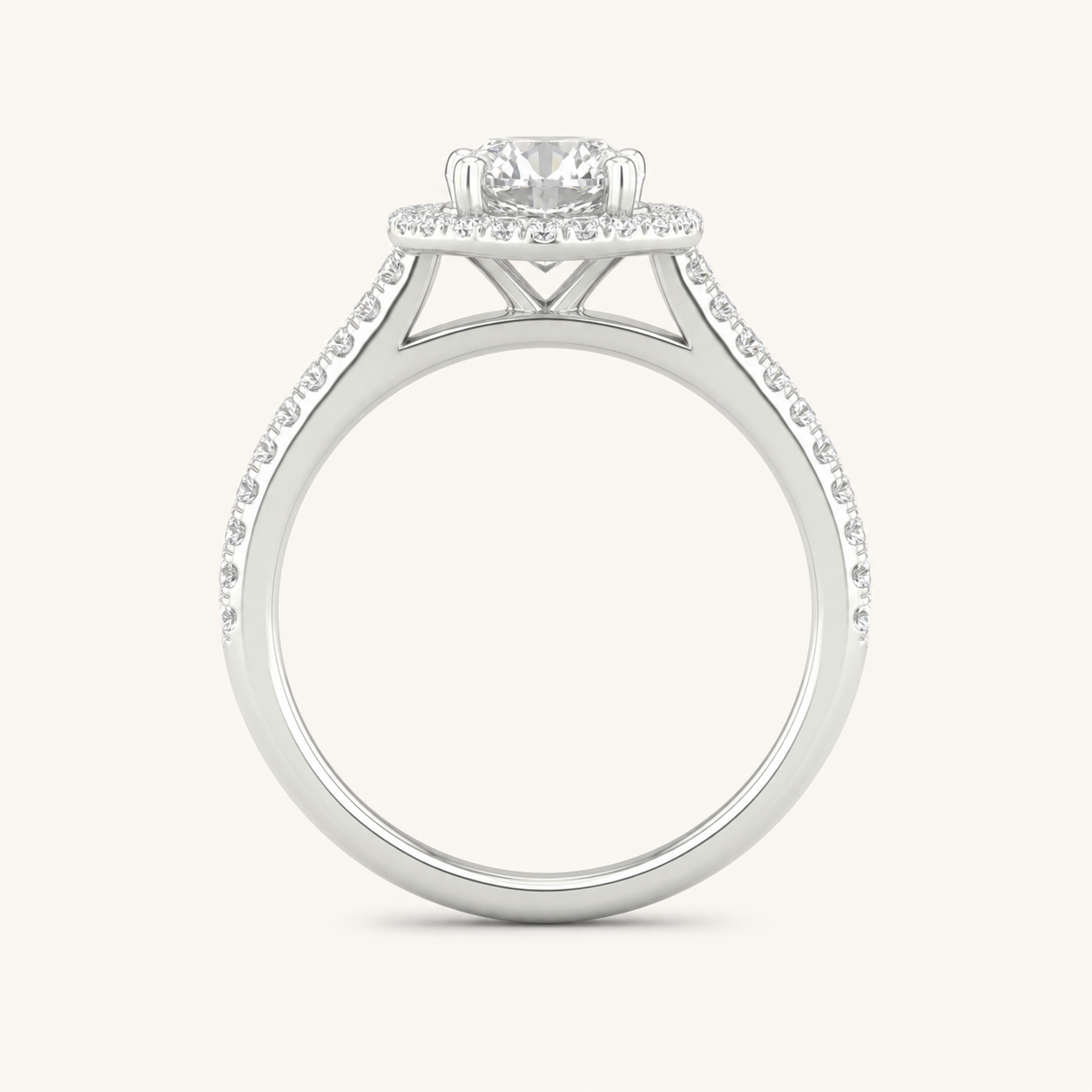 1.25CT Round Cut Lab Grown Diamond Halo Ring