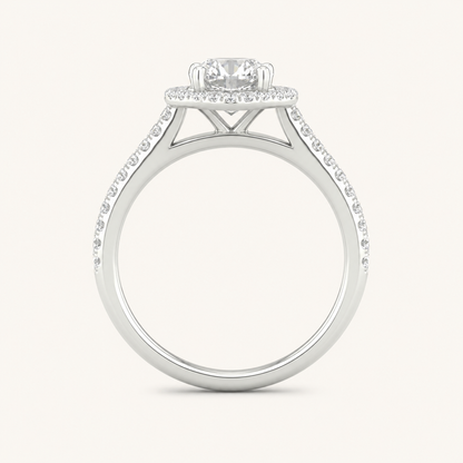 1.25CT Round Cut Lab Grown Diamond Halo Ring