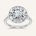 3.63CT Round Cut Certified Lab Grown Diamond Halo Engagement Ring