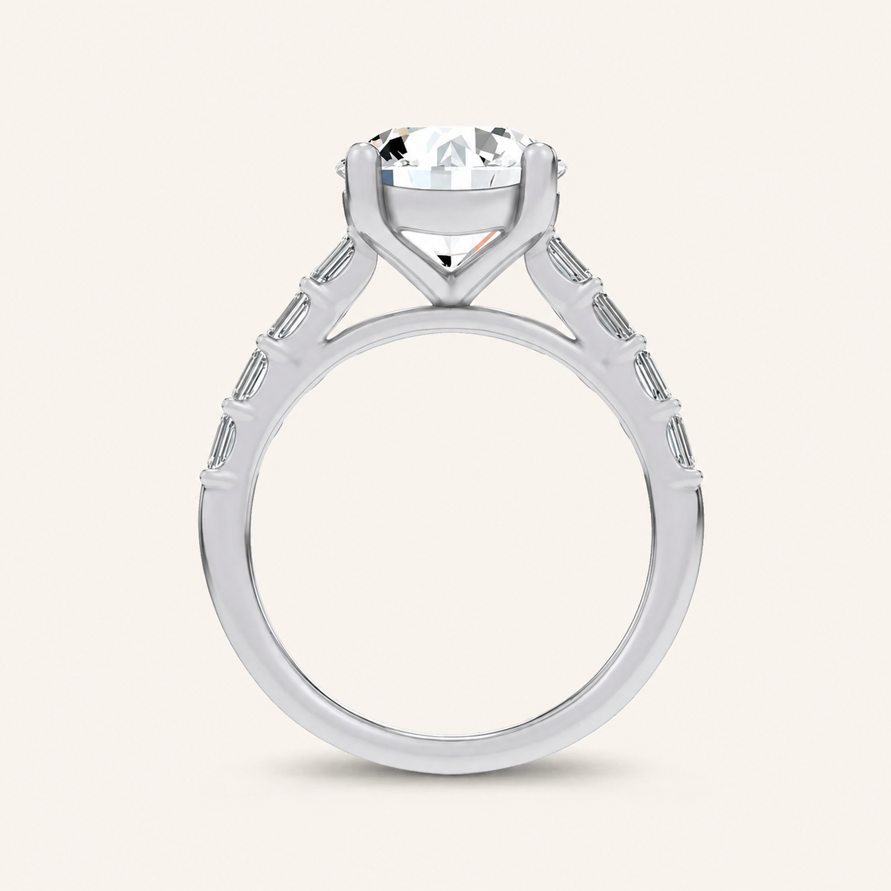 3.64CT Round Cut Certified Lab Grown Diamond Solitaire Engagement Ring