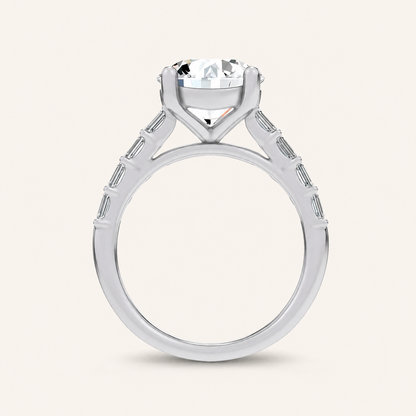 3.64CT Round Cut Certified Lab Grown Diamond Solitaire Engagement Ring