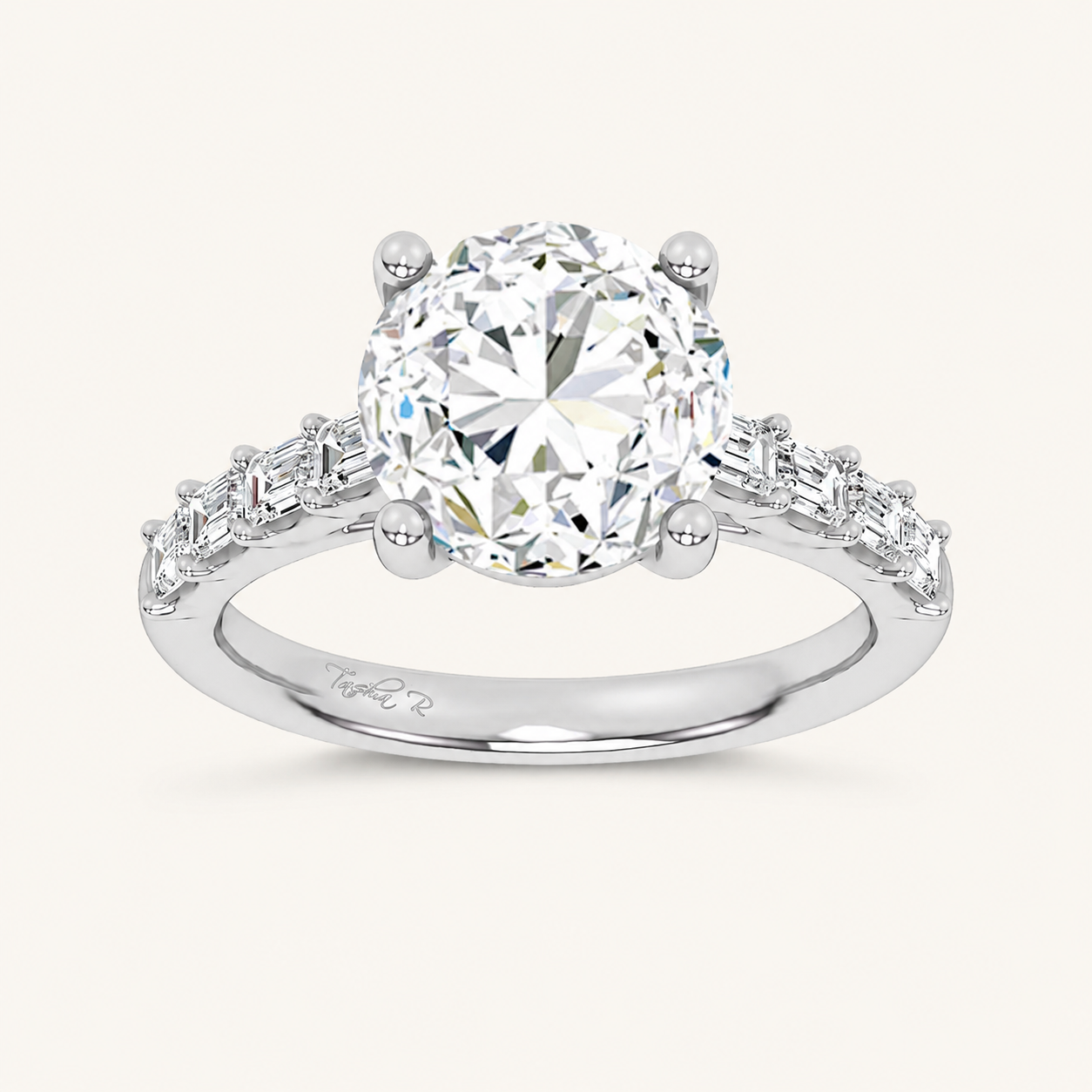 3.64CT Round Cut Certified Lab Grown Diamond Solitaire Engagement Ring