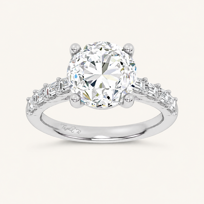 3.64CT Round Cut Certified Lab Grown Diamond Solitaire Engagement Ring