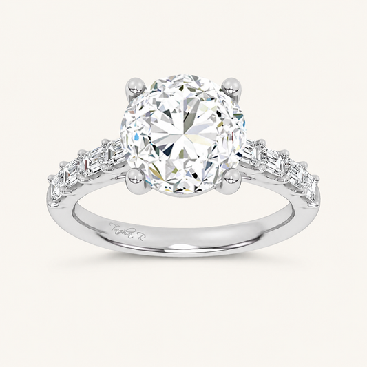 3.64CT Round Cut Certified Lab Grown Diamond Solitaire Engagement Ring