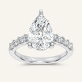 3.64CT Pear Cut Certified Lab Grown Diamond Solitaire Engagement Ring