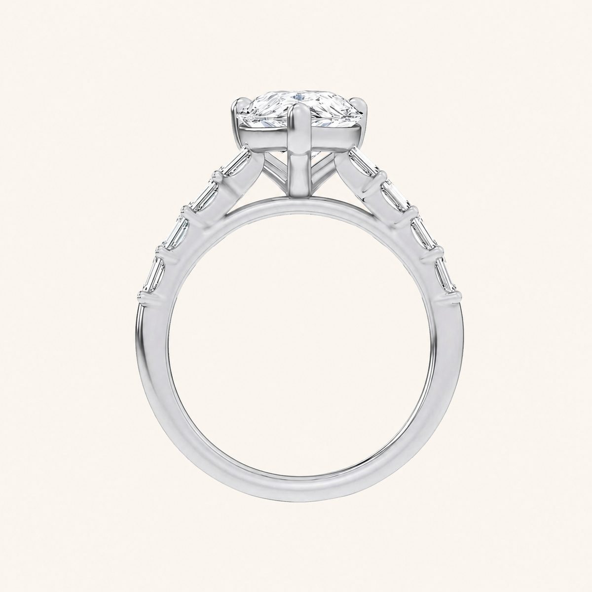 3.64CT Pear Cut Certified Lab Grown Diamond Solitaire Engagement Ring