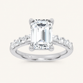 3.64CT Emerald Cut Certified Lab Grown Diamond Solitaire Engagement Ring