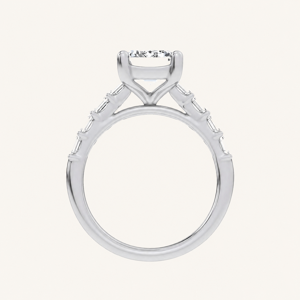 3.64CT Emerald Cut Certified Lab Grown Diamond Solitaire Engagement Ring