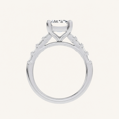 3.64CT Emerald Cut Certified Lab Grown Diamond Solitaire Engagement Ring