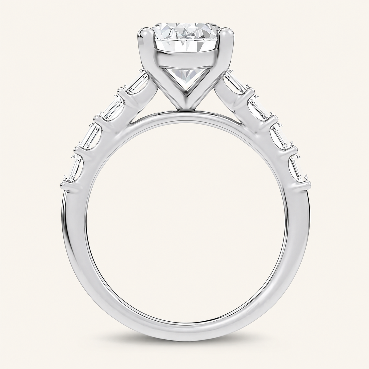 3.6CT Oval Cut Certified Lab Grown Diamond Solitaire Engagement Ring